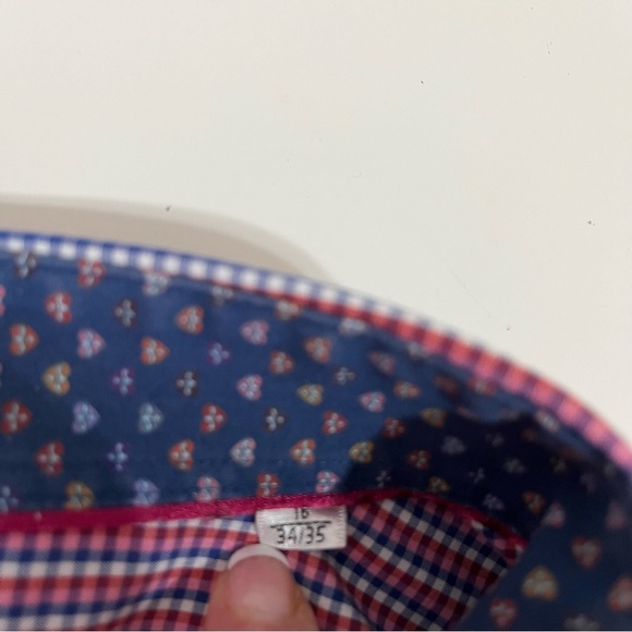 Bugatchi Uomo Pink Check Flip Contrast Cuff Shirt - Picture 13 of 13